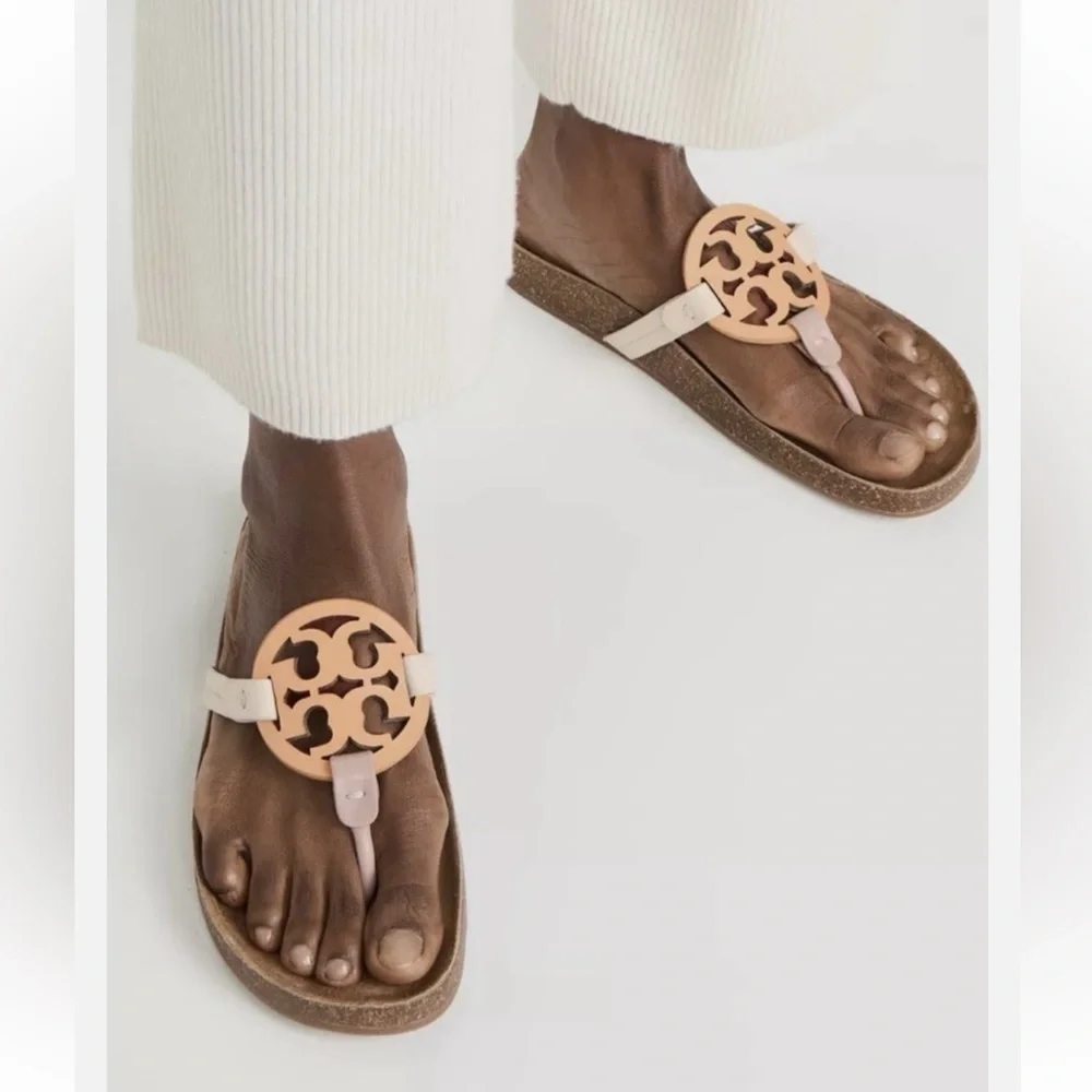 Tory Burch Miller Cloud Sandal size 7 cork tan nude